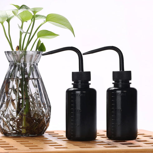 2Pcs 150ml Tattoo Wash Bottle, 5oz Water Squirt Bottle for Succulent Watering, Safety Rinse Tools, Black Washing Bottle