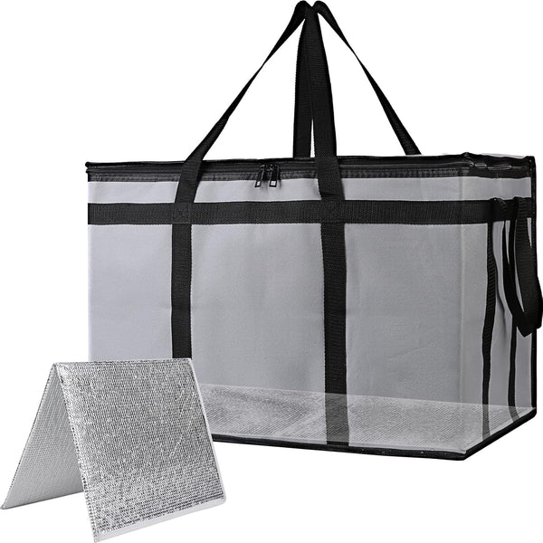 Bodaon Cooler Insulated Food Delivery Bag with Hard Bottom for Rideshare Bag,