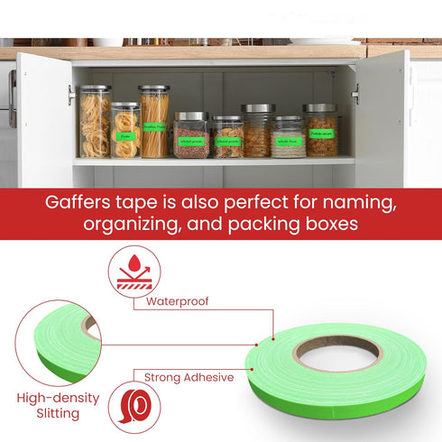 T.R.U. CGT-80F Fluorescent Gaffers/Spike Tape, 60 Yards, Laminated with Rubber Adhesive, 1/2 in. (Fluorescent Orange)