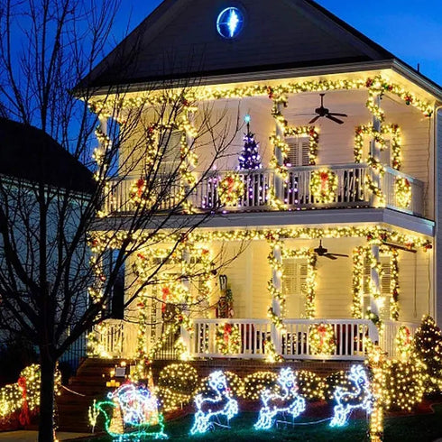 164FT 500 8 FUNPENY LED Christmas Indoor Outdoor Decorative String Lights, Modes Waterproof Green Wire LED Fairy Light