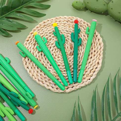 Handepo 100 Pieces Cactus Pens, Cactus Shaped Rollerball Pens, Cute Writing Pens for School Home Office Supplies