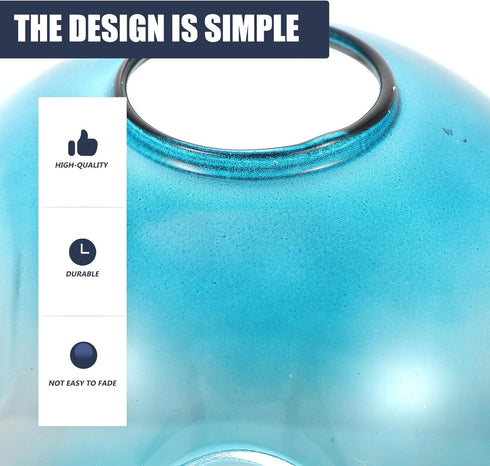 5cm Uonlytech Glass Lampshade Ball Lamp Cover Globe Lampshade Gradient Blue Glass Light Cover Spherical Dome Light