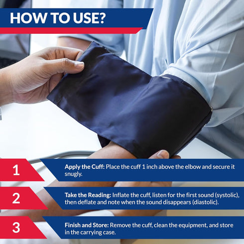 Set Dixie EMS Aneroid Sphygmomanometer and Dual Head Stethoscope with Adult Size Blood Pressure Cuff, Calibration Key