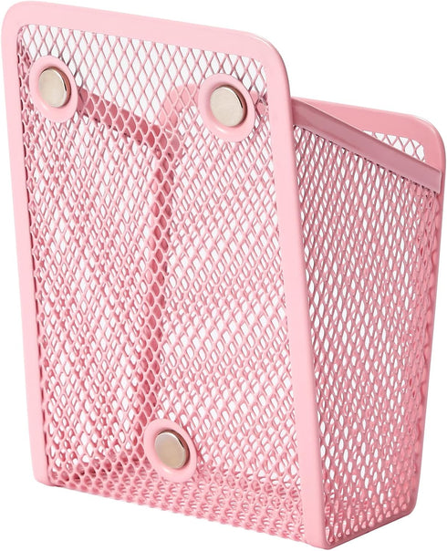 Magnetic Pencil Holder, Mesh Stainless Steel Pen Basket for Writing Utensil Storage in Home, Office, Kitchen