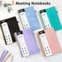WEMATE 5 Pack Meeting Notebooks with Action Items, 200 Pages, PU Leather Notebook 10" × 7", Color Set 2