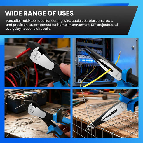 2 Set, 8" 7" Set Pieces Plier Including Needle Nose Pliers and Diagonal Cutting Pliers, Premium High Carbon Steel