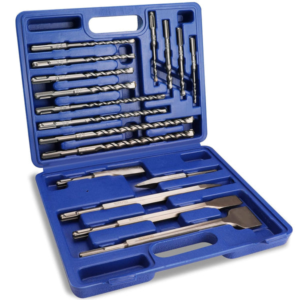WORKPRO 17-Piece SDS-Plus Rotary Hammer Drill Bits and Chisel Set for Concrete and Stone
