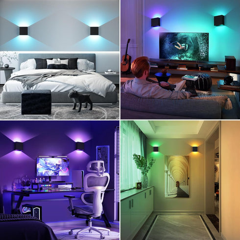 Dimmable LG9945887 Lightess RGB Battery Operated Wall Sconce with Remote, LED Wall Light Rechargeable, Up Down Wall