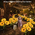 4 Pack echosari Solar Lights Outdoor Waterproof, Sunflower Solar Stake Lights Auto ON/Off Solar Garden Decorative