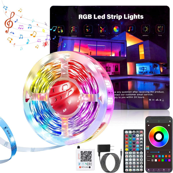 NBBUFF LED Lights for Bedroom 50FT, RGB LED Strip Lights Music Sync, DIY