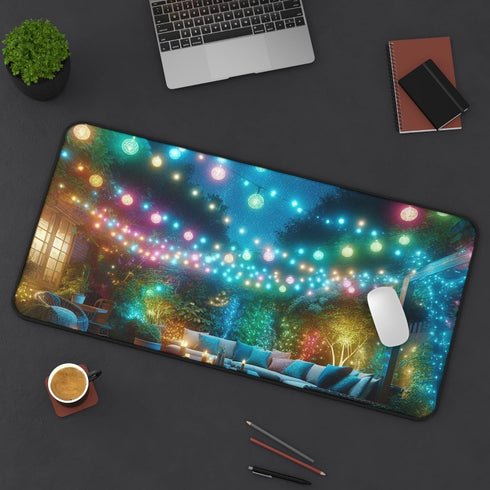 GENERIC Color-Changing String Lights Premium Desk Mat - Vibrant Colors with Rubber Base