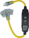 Yellow Jacket 2816 Coleman GFCI Quad In-Line Power Block, 125V, 15A, 12/3 AWG SJTW, 3-Outlet, Yellow