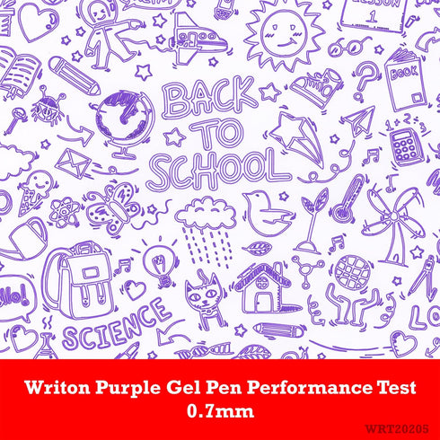 Writon Retractable Gel Pens, Comfort Barrel, 0.7mm Fine Point, Purple Ink, 12 Pack by Writon