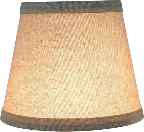 Aspen Creative 32861-2A 4" 6" 5" Small Hardback Empire Shape Chandelier Clip-On Lamp Shade, Light Grey, Top x Bottom x