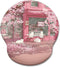 Cat Ergonomic Mouse Pad with Wrist Rest, Pink Cherry Blossom Design, Non-Slip Pain Relief Base, Cute Office Decor