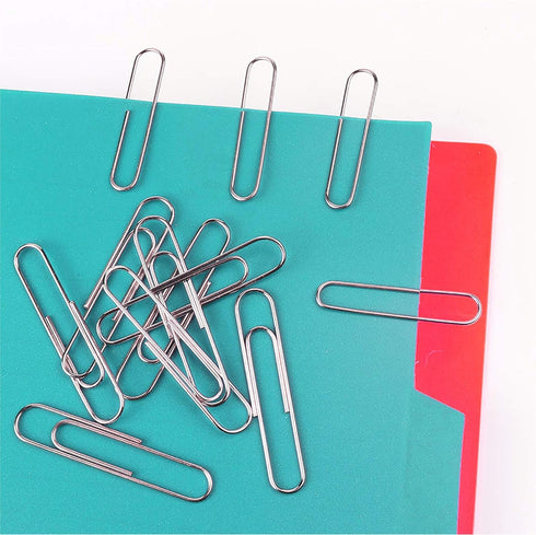 RUBEX 700 Paper Clips, Silver, Assorted Sizes for Office, School, Document Organization