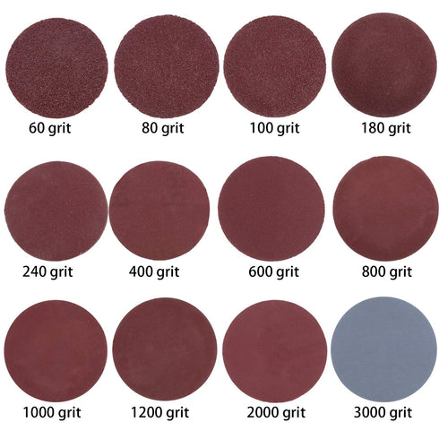120 Pieces Sanding Discs Pad Hook and Loop Sandpaper Disc for Drill Grinder Rotary Tools, 12 Different Grits