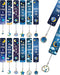 Zonon 12 Pcs Space Bookmarks with Metal Charms, Cat Moon Star Celestial Bookmarks for Children, Inspirational Quotes