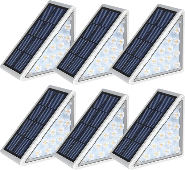 LED Solar Step Lights Waterproof Outdoor Stair Lights, Solar Deck Lights Outdoor