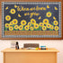 Sunflower Bulletin Board Decoration Set, Summer Sun Flower Cutouts with Motivational Sayings, Butterflies, Fences for