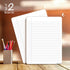 Scribbledo 2 Pack Dry Erase Notebook, College Ruled Lined Board 9"x12" with Reusable Writing Pad
