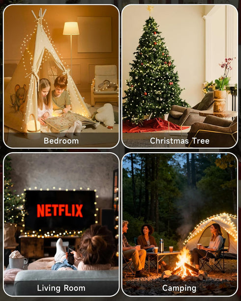 165 500 FT LED Christmas Lights Outdoor Indoor, Plug in Warm White String Lights for Outside Waterproof, Connectable