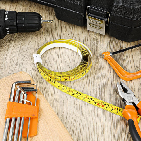 6 Pieces 12' Self Adhesive Measuring Tape, Double Scale Ruler, Self-Adhesive Stick Tape for Woodworking