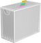 White Hanging File Organizer Box, Metal Mesh Frame with 5 Letter-size Hanging Folders