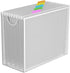 White Hanging File Organizer Box, Metal Mesh Frame with 5 Letter-size Hanging Folders