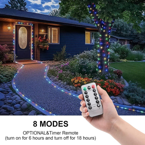 SFNDOU 1 Pack 33ft 100LED 8 Battery Powered String Lights Waterproof with Remote Timer Modes Battery Operated Outdoor