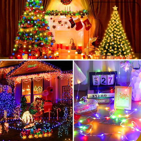 24 (1 Pack, 17ft) Aogist Modes RGB Color Changing String Light with Remote and Timer, Music & Mic Sync, USB & Battery