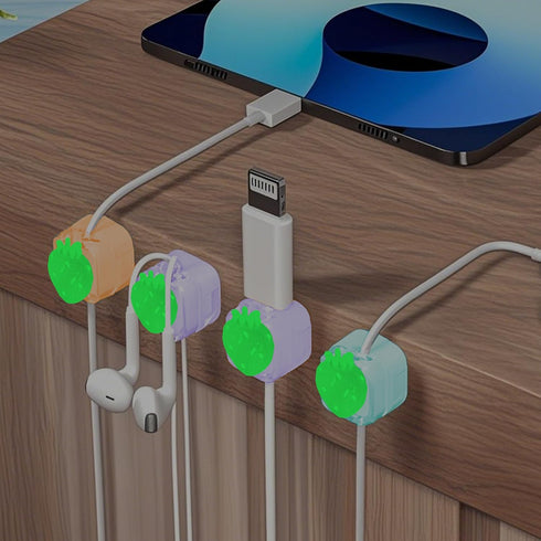 Frayot 3Pack Magnetic Cable Clips for Nightstand, Adhesive Night-Glowing Cord Holder Organizer for Office Home Desk