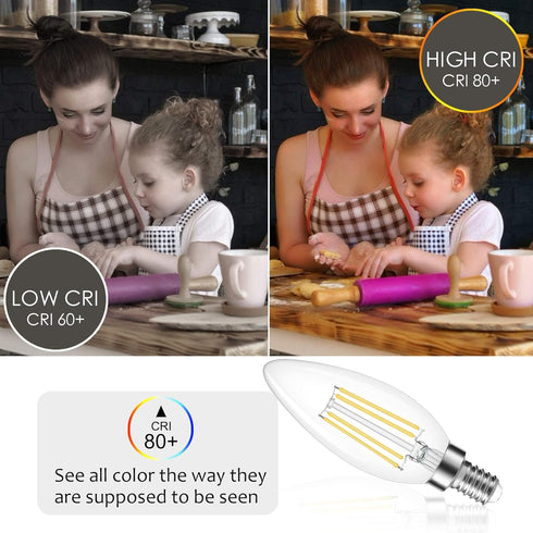 Cotanic Dimmable E12 LED Candelabra Bulb, 4000K Daylight, 60W Equivalent, 600LM, Vintage B11 LED Candle Shape, 8 Pack