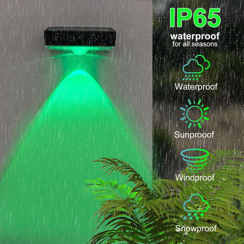 IP65 12 Holiday-4pack ZCXLIGHT Solar Fence Lights,Fence Lights Solar Powered Waterproof Multicolor Led Fixed Colors RGB