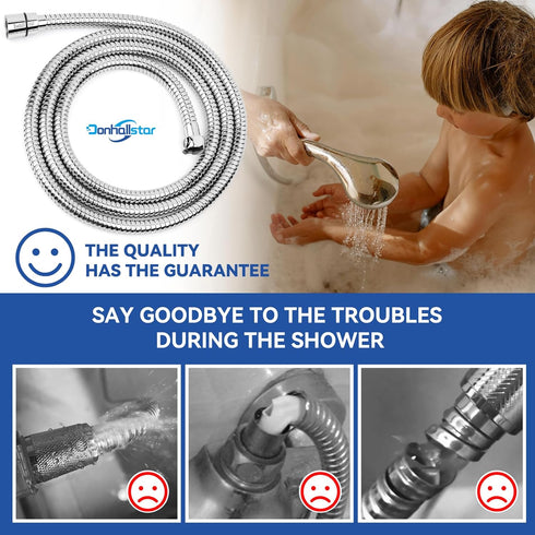 Stainless Steel Shower Head Hose, 59 In Chrome Plated for Hand Held Shower Heads with Copper Core Brass Insert (1)