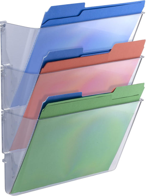 Officemate Wall Files, Clear, Letter/A4 Size, 3 Pack