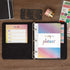 Samsill Vintage Hardback Mini 3 Ring Binder, Black Leather, Professional Organizer, 1 Inch, 5.5 x 8.5, Faux Leather
