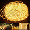 Connectable Outdoor Rope Lights, 50ft 600 LED Warm White Strip Light Plug