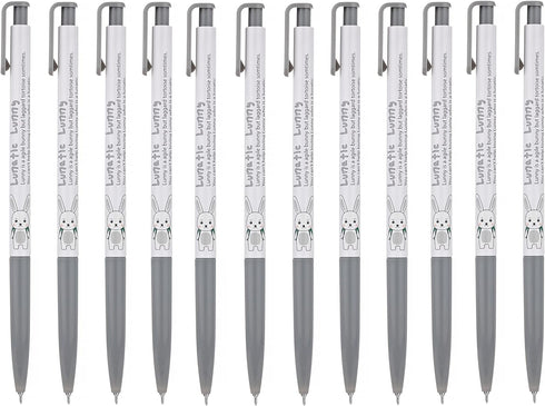 Xeno Lunatic Lunny 0.38mm Slim Ball Point Pen Dozen Box 12 Pcs, Made in Korea (Black 12pcs)