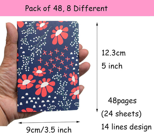 YYaaloa 48pcs Mini Notepads Pocket Notebooks, Happy Journal Small Notebooks Bulk for Party Favors, School, Office