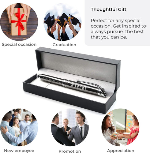 Inkstone FOCUS Motivational Business Penlight with Lighted Writing Tip and Stylus for Professional Men Women