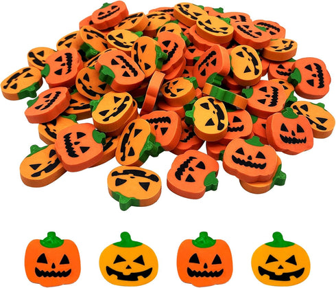 ZAKVOOR 80 Pcs Pumpkin Erasers for Kids, Halloween Pencil Erasers Bulk for Party Favor and Gift Filling