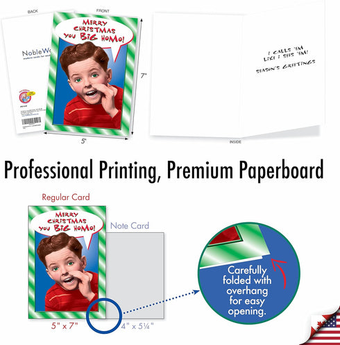 NobleWorks 12 Funny Jesus Christmas Cards with Envelopes, Adult Humor Greeting Cards, Boxed Xmas Stationery