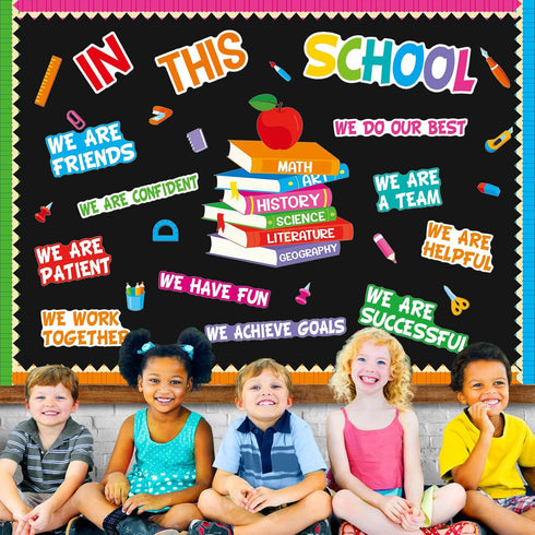 Motivational Bulletin Board Decoration Set, Classroom Affirmation Station Cutouts for Elementary School Home Wall
