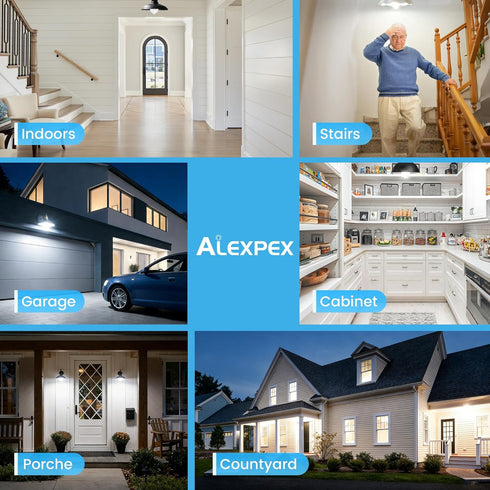 Bulbs 13W 1100LM 5000K A19 E26 Lightbulb 100W 2 Pack Motion Sensor LED with Auto Dusk/Dawn, Daylight, Smart PIR Sensor