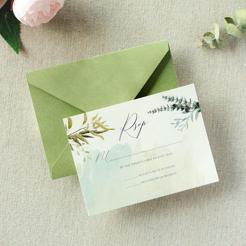 PONATIA 50 Pack A1 Envelopes, 3 5/8 x 5 1/8 Inches Sage Green for Weddings, RSVP Cards, Thank You Notes