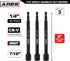 ARES 27010-3-Piece 7/16-Inch Magnetic Impact Nut Driver Bit Set, 6-Inch Length with Industrial Strength Magnets