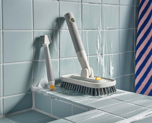 2-Piece Set 2-in-1 3-in-1 Joseph Joseph CleanTech Household Cleaning for Bathroom & Kitchen, Includes: Tile Scrubber