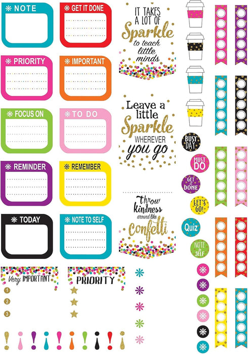 Teacher Created Resources 2152 Lesson Planner - Multi - 8-1/2-Inch x 11-Inch with Stickers, Confetti