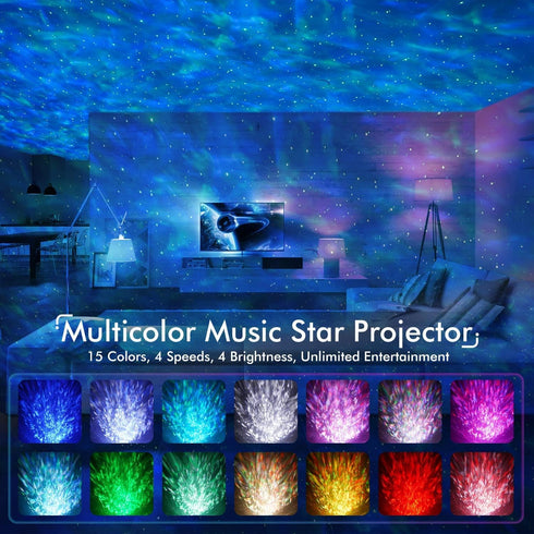 Elec3 Star Projector Space Dog, Galaxy Projector for Bedroom Remote Control, Bluetooth Speaker and White Noise Night